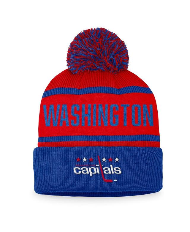 Mens Fanatics Branded /Royal Washington Capitals Vintage Heritage Cuffed Knit Hat with Pom Product Image