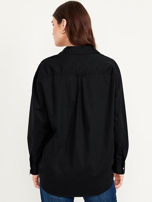 Oversized Button-Down Boyfriend Shirt Product Image