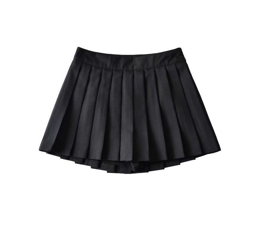 High Waist Mini Pleated Skirt Product Image