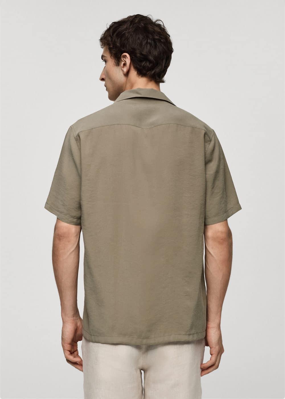 MANGO MAN - Regular-fit 100% Tencel shirt medium brownMen Product Image