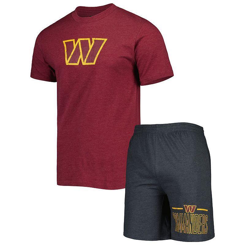 Mens Concepts Sport Burgundy/Charcoal Washington Commanders Meter T-Shirt & Shorts Sleep Set Product Image