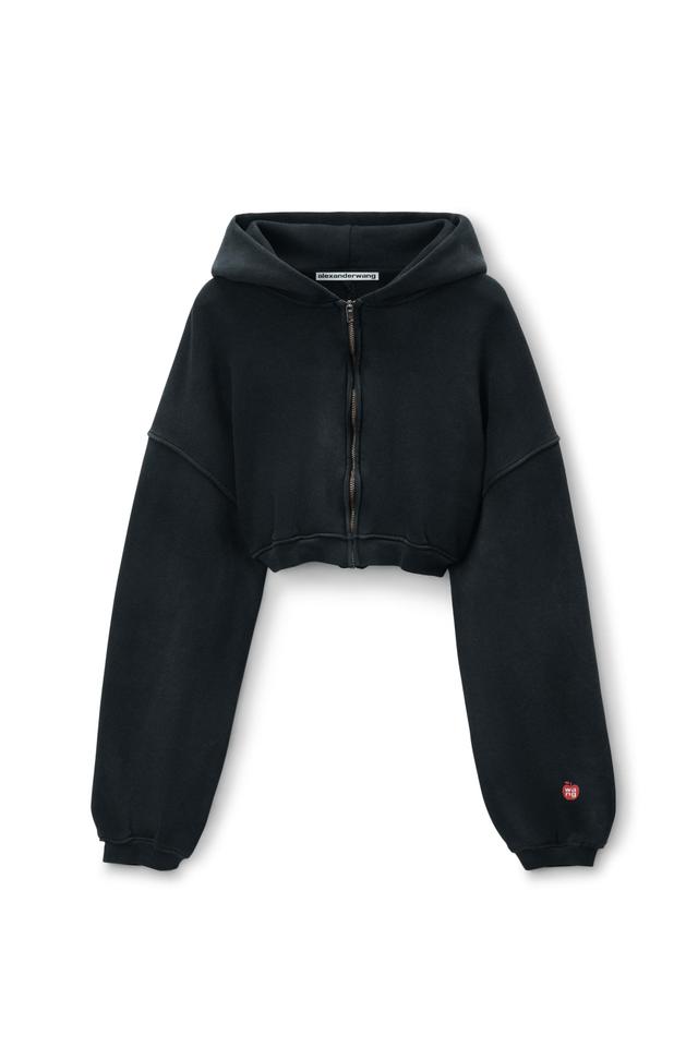 Cropped Zip Up Hoodie In Classic Terry Product Image