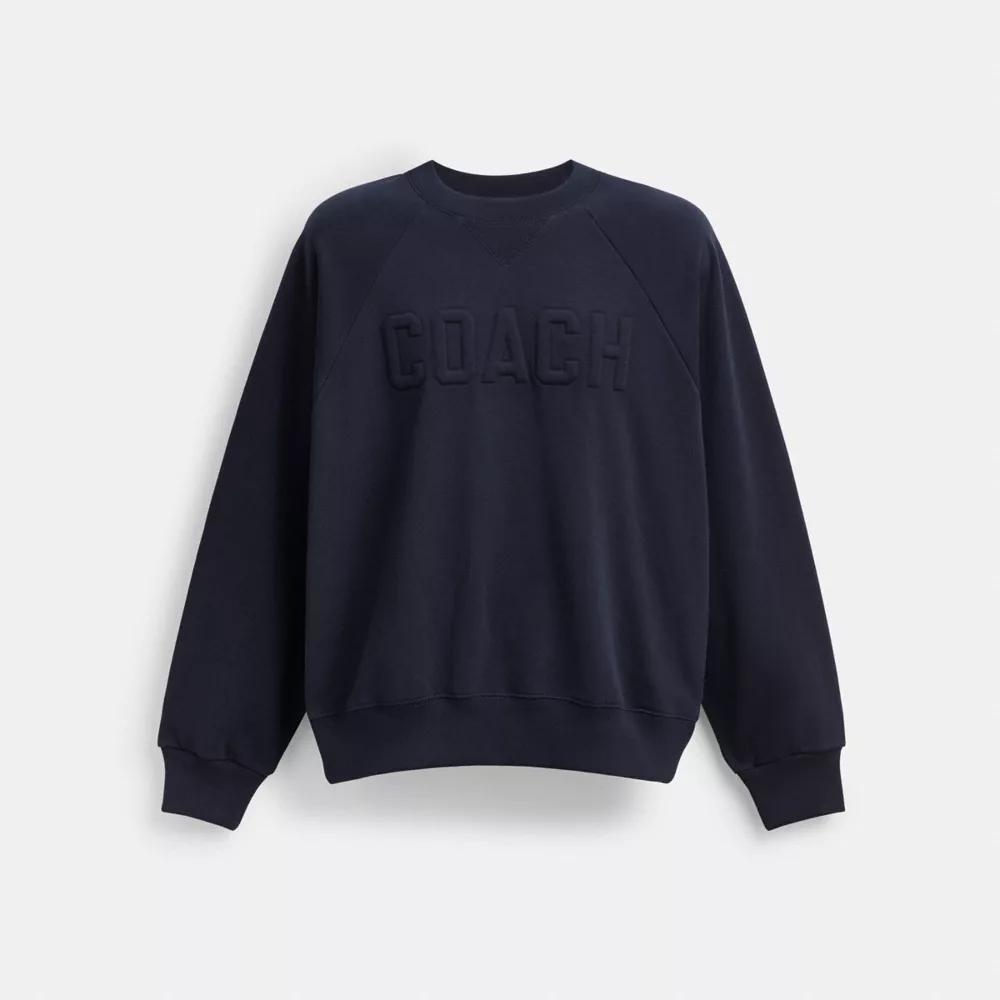 Debossed Raglan Crewneck Sweatshirt Product Image