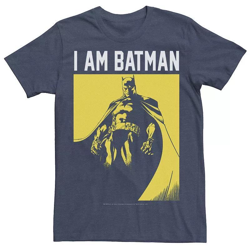 Mens Batman I Am Batman Yellow Hue Poster Long Sleeve Tee Product Image