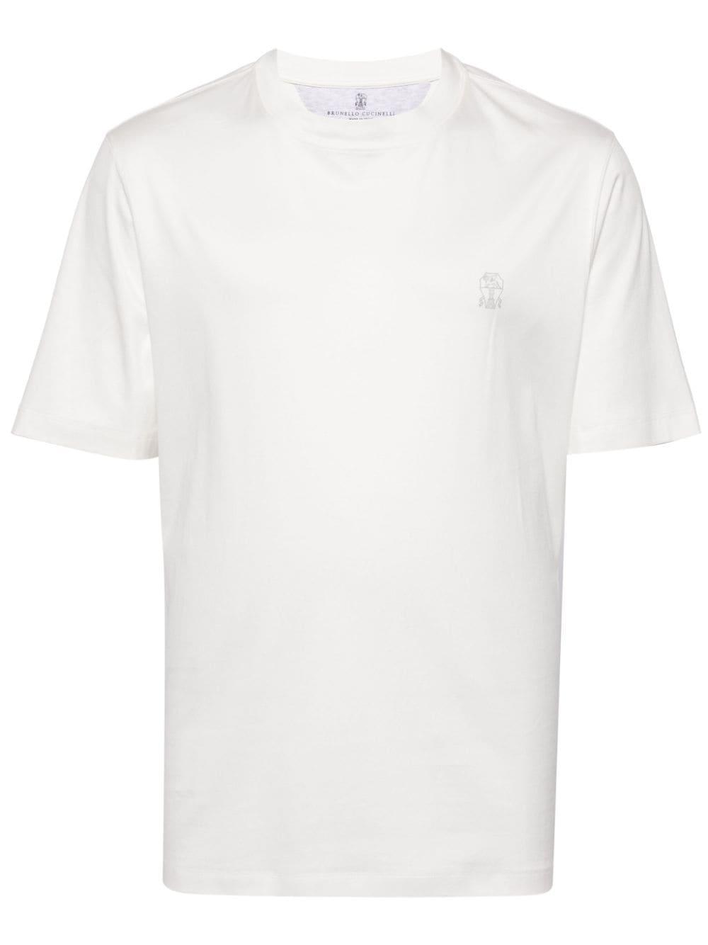 Logo-print Cotton T-shirt In White Product Image