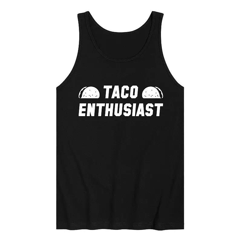 Mens Taco Enthusiast Graphic Tank Black Product Image