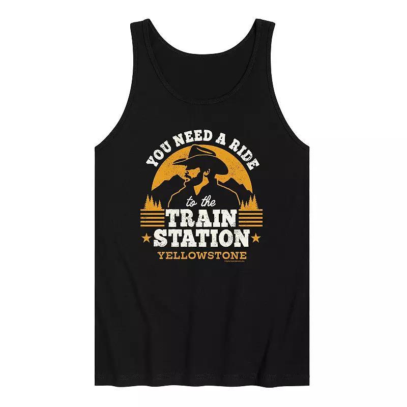 Mens Yellowstone Train Station Tank Top Product Image