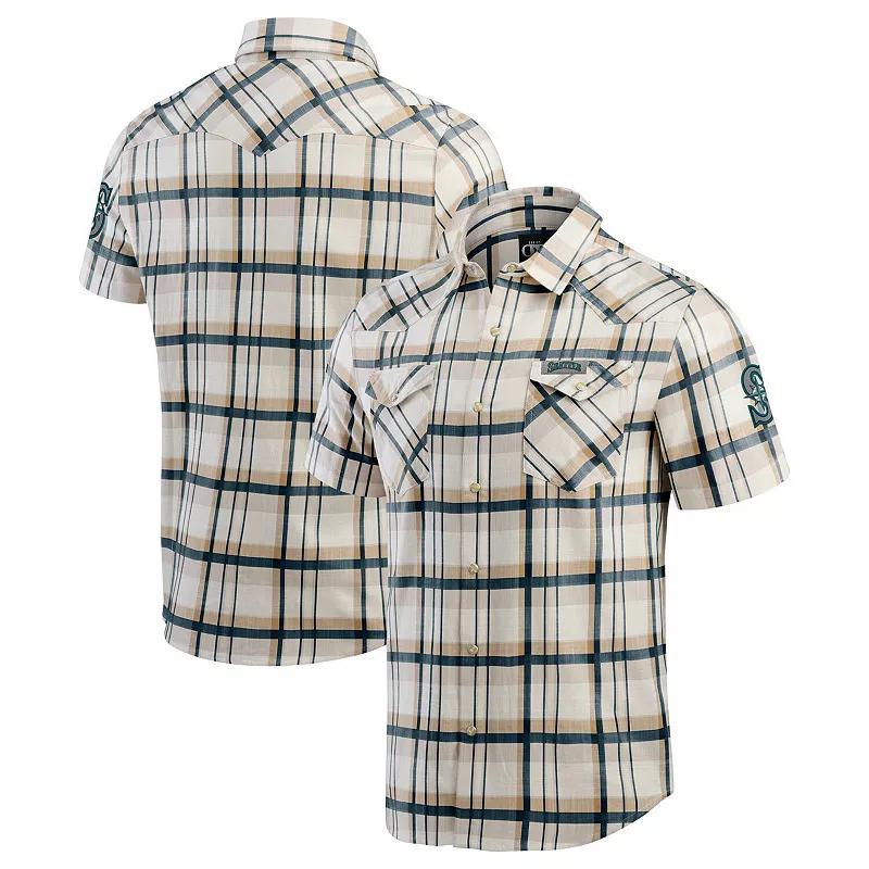 Mens Darius Rucker Collection by Fanatics Seattle Mariners Plaid Full-Snap Shirt Blue Product Image