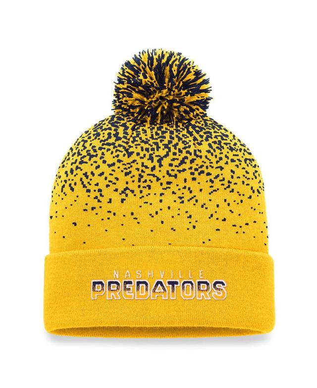 Mens Fanatics Branded Gold Nashville Predators Iconic Gradient Cuffed Knit Hat with Pom Product Image