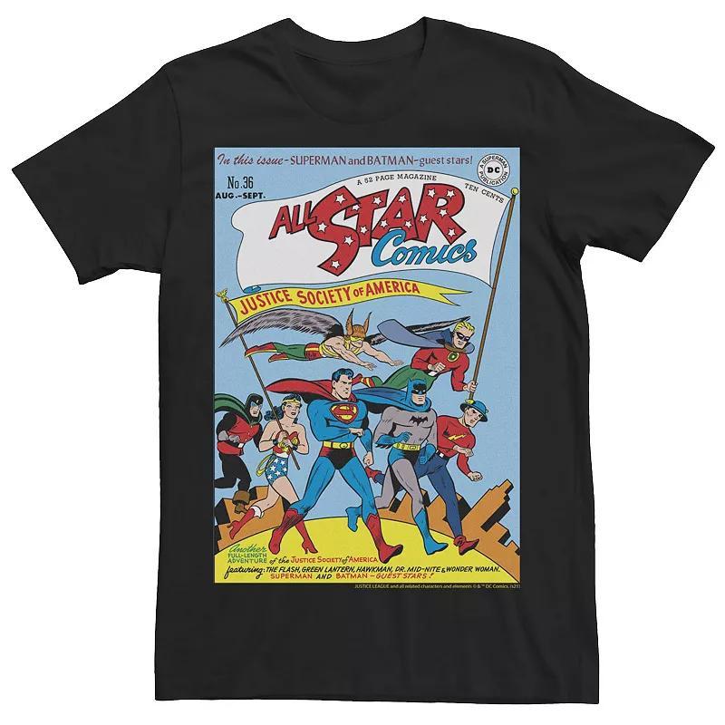 Mens Justice League All Star Comics Vintage Cover Tee Product Image