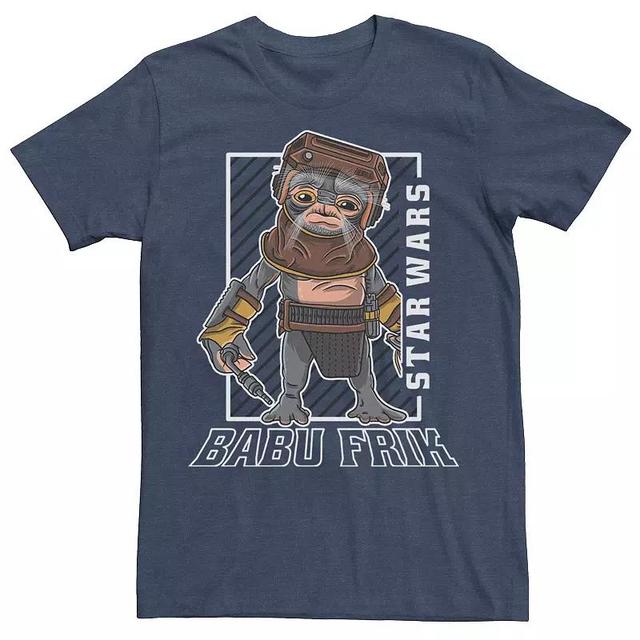 Mens Star Wars The Rise of Skywalker Babu Frik Portrait Tee Navy Grey Product Image