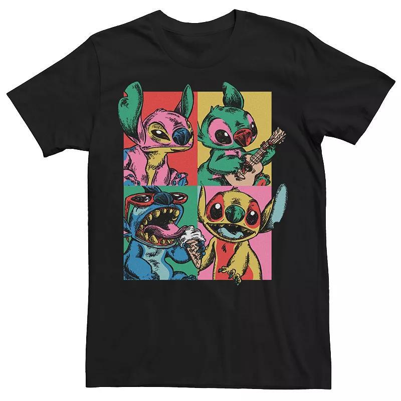 Disneys Lilo & Stitch Mens Grunge Stitch Neon Panel Tee Product Image