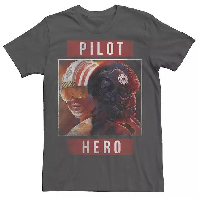 Mens Star Wars: Squadrons Pilot Hero Poster Tee Grey Product Image