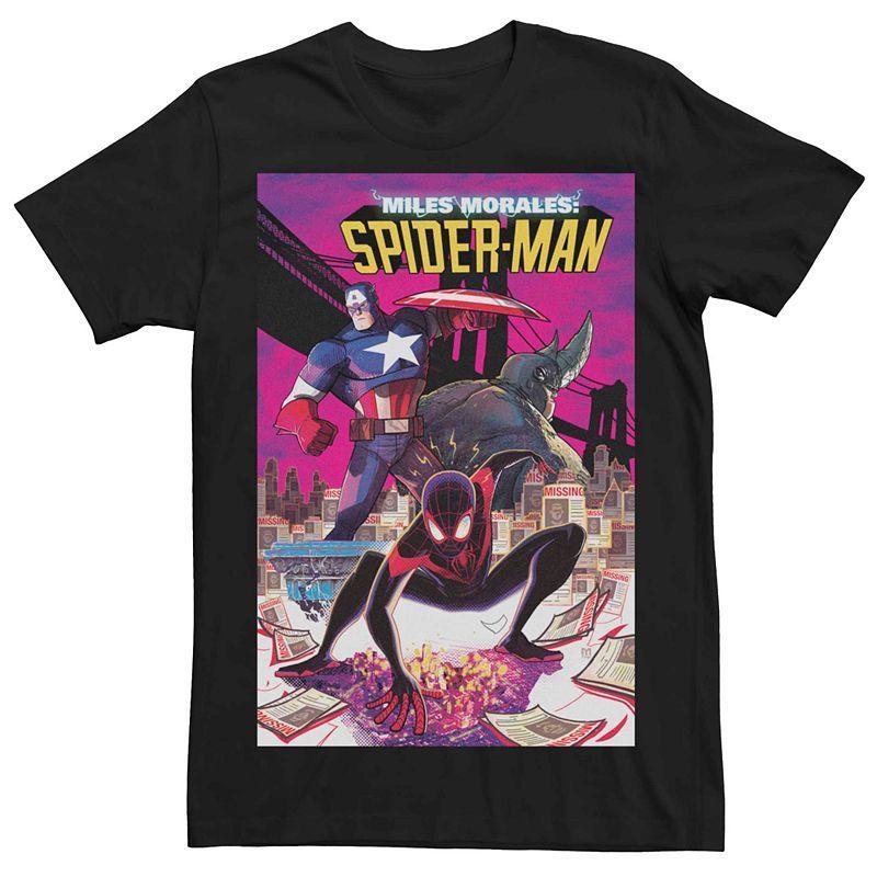 Mens Marvel Miles Morales Captain America Comic Cover Tee Black Product Image