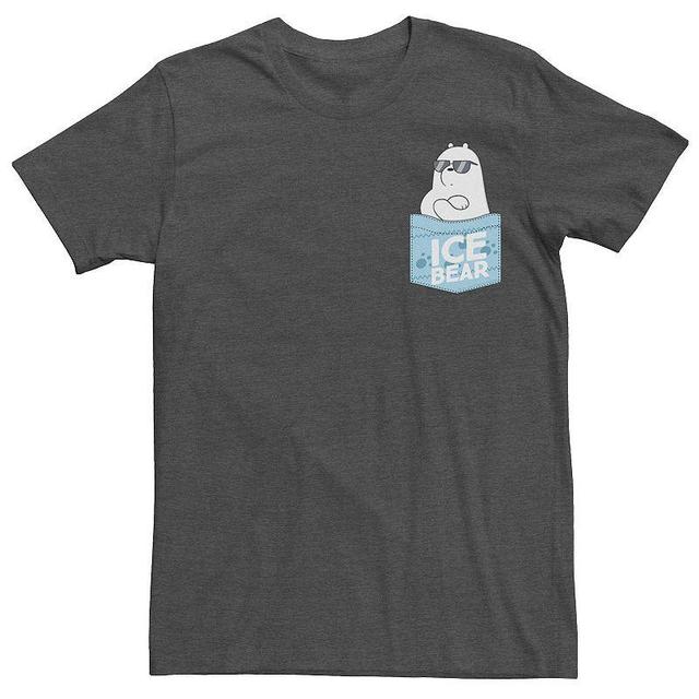 Mens Cartoon Network We Bare Bears Ice Bear Faux Pocket Tee, Boys Grey Heather Product Image