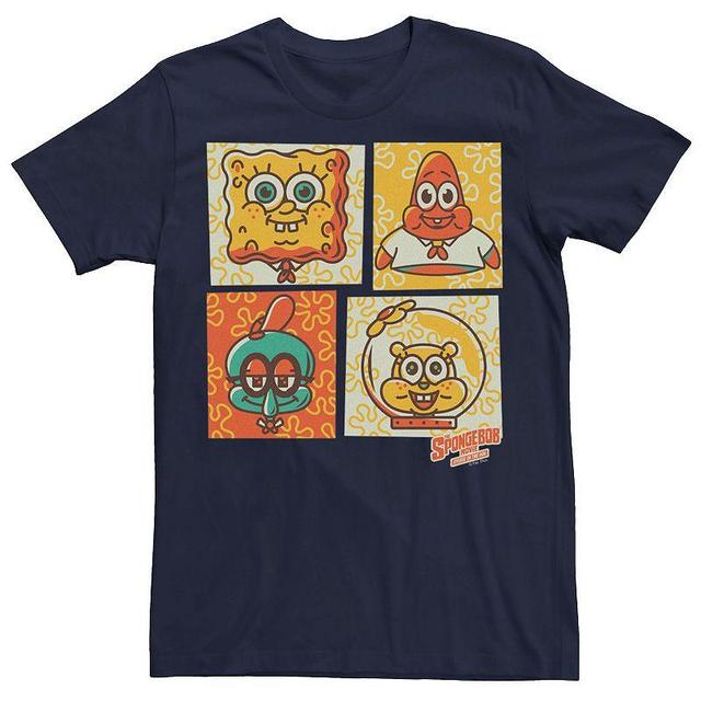 Mens SpongeBob Sponge On The Run Character Box Up Tee Blue Product Image