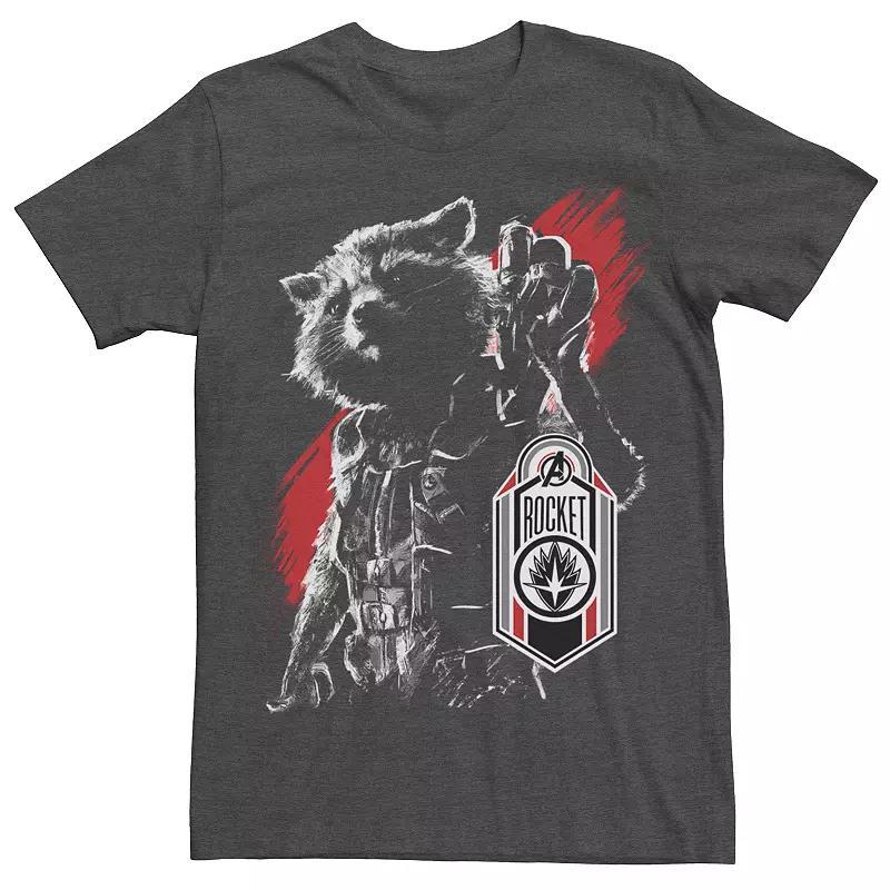 Mens Marvel Avengers Endgame Rocket Tee Grey Heather Product Image