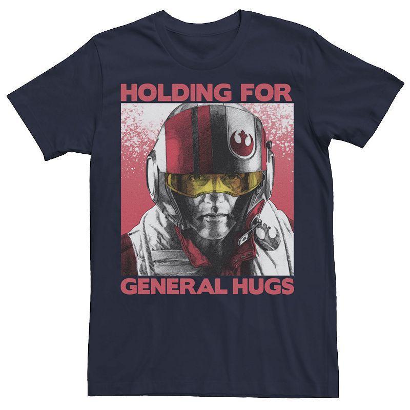 Mens Star Wars: The Last Jedi Holding For General Hugs Poster Tee Blue Product Image