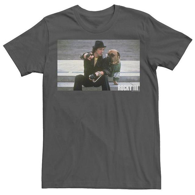 Mens Rocky 3 Rocky And Butkus Poster Tee Grey Product Image