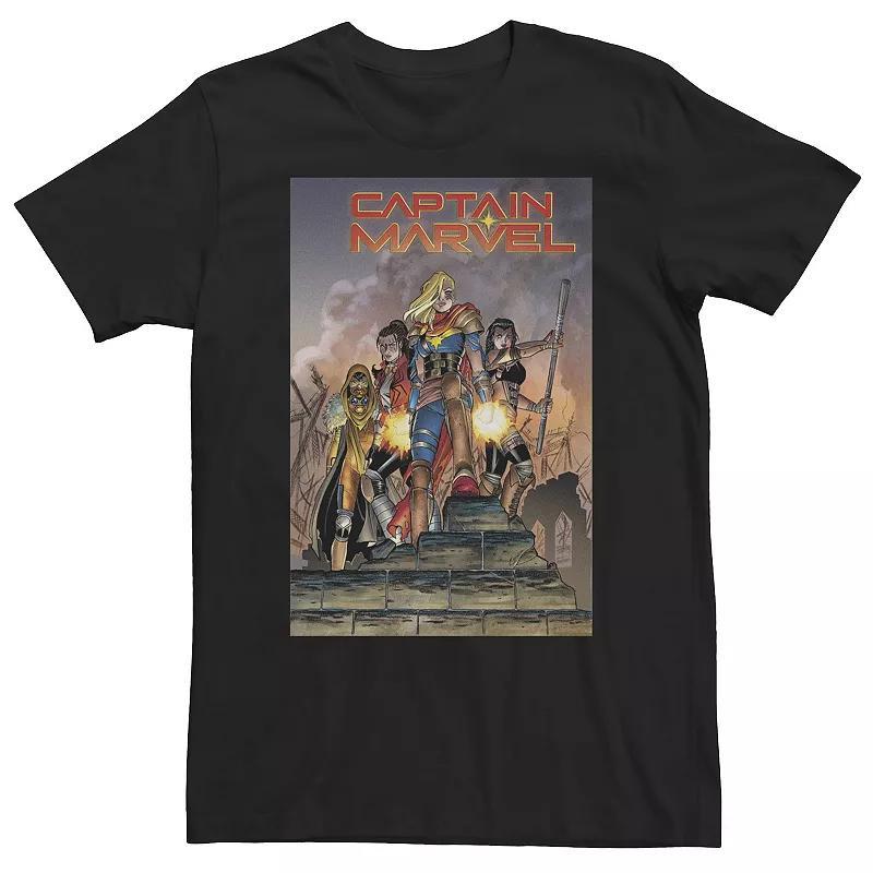 Big & Tall Marvel Comixology Captain Marvel Revolution Comic Book Cover Tee, Mens Black Product Image