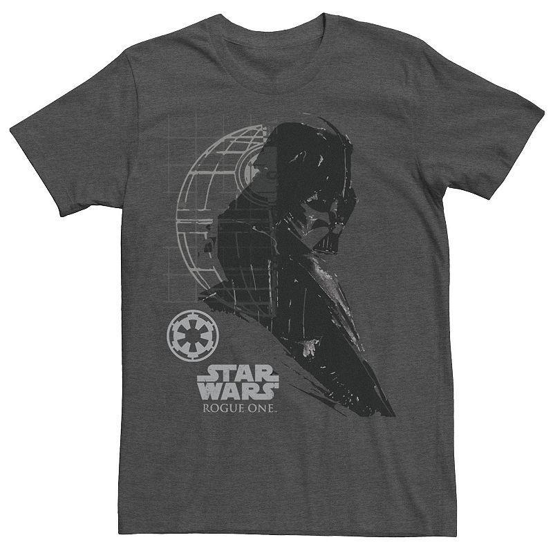 Mens Star Wars Rogue One Darth Vader Ink Profile Graphic Tee Grey Product Image