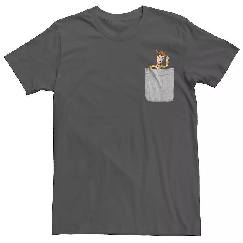 Disney / Pixars Toy Story Woody Mens Faux Pocket Tee Grey Product Image