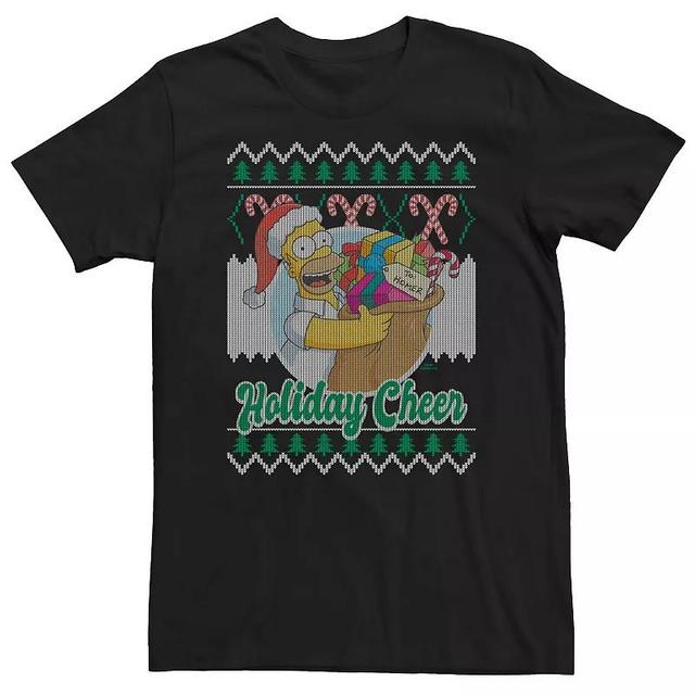 Big & Tall the Simpsons Holiday Cheer Ugly Sweater Tee, Mens Product Image