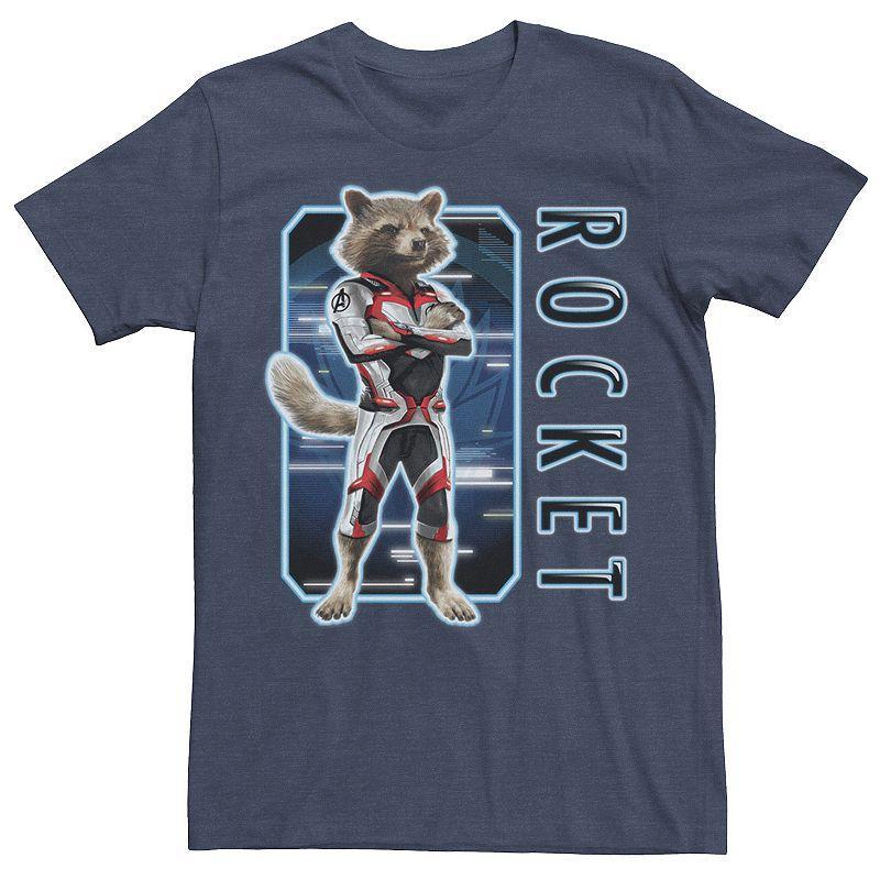 Mens Marvel Avengers Endgame Rocket Portrait Panel Graphic Tee Blue Product Image