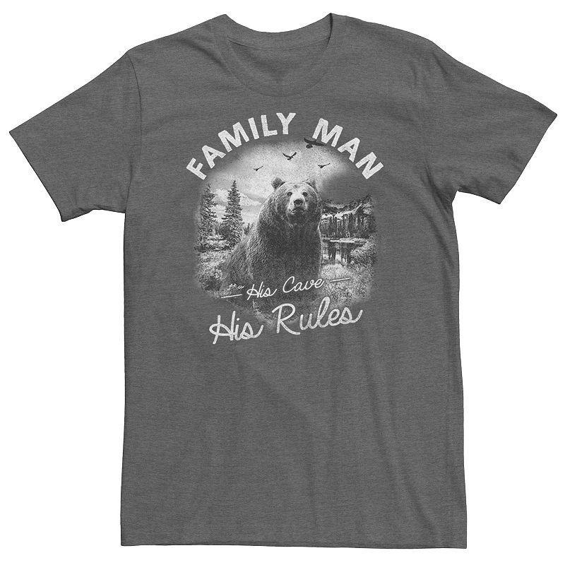 Mens Family Man Bear Graphic Tee Dark Grey Product Image