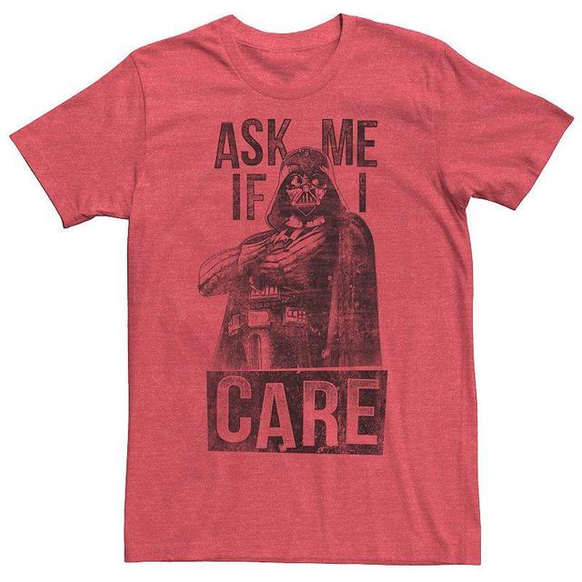 Mens Star Wars Darth Vader Ask Me If I Care Graphic Tee Athletic Grey Product Image