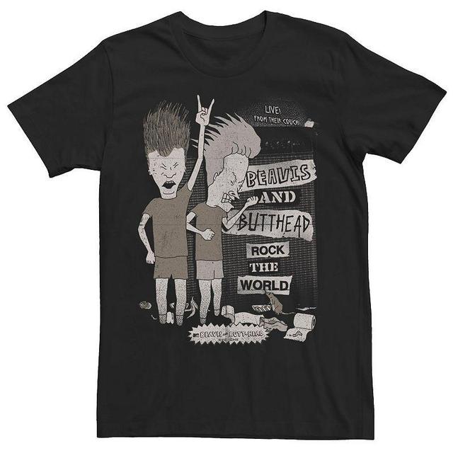 Beavis and Butthead Mtv Mens Rock The World Live From The Couch Logo Short Sleeve T-Shirt Product Image