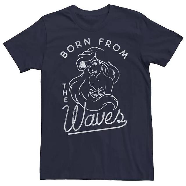 Mens Disney The Little Mermaid Ariel Born From The Waves Outline Tee Blue Product Image