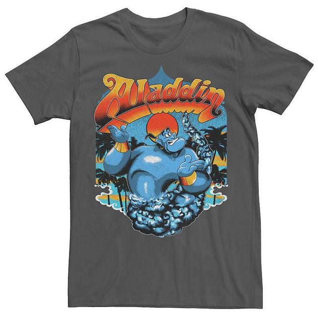 Mens Disneys Aladdin Distressed Genie Retro Logo Tee Grey Product Image