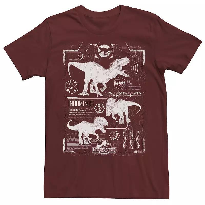 Mens Jurassic World Indominus Rex Schematic Tee, Mens Grey Product Image