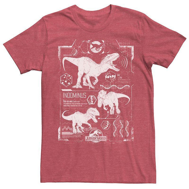 Mens Jurassic World Indominus Rex Schematic Tee, Mens Grey Product Image