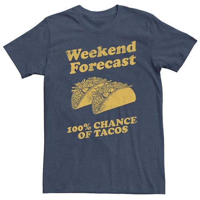 Big & Tall Weekend Forecast Tacos Graphic Tee, Mens Navy Grey Product Image