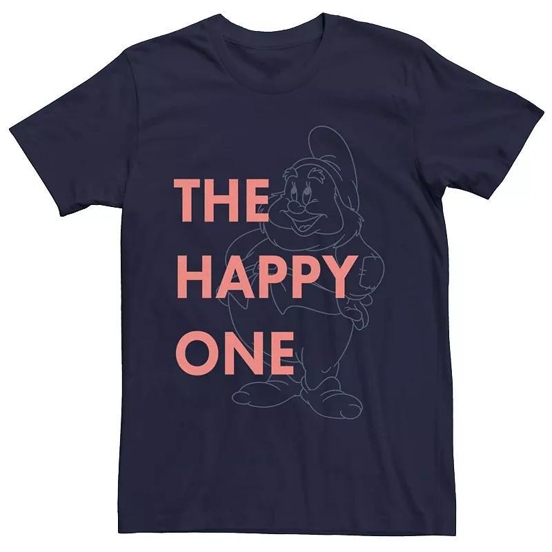 Mens Disney Snow White The Happy Dwarf Graphic Tee Blue Product Image