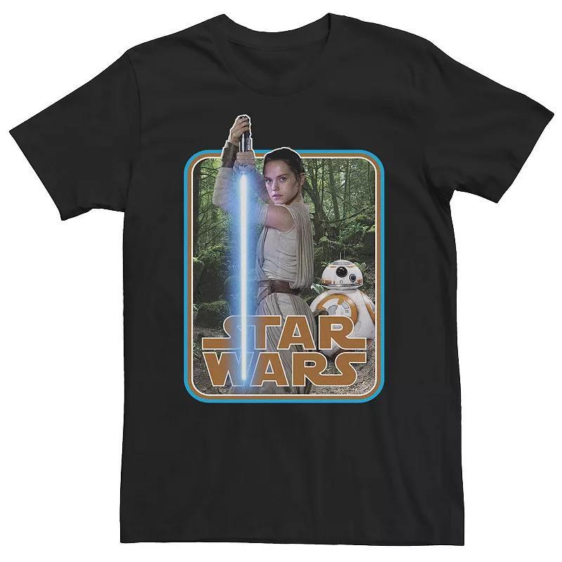 Big & Tall Star Wars Rey & BB-8 Episode 7 Poster Sticker Tee, Mens Product Image