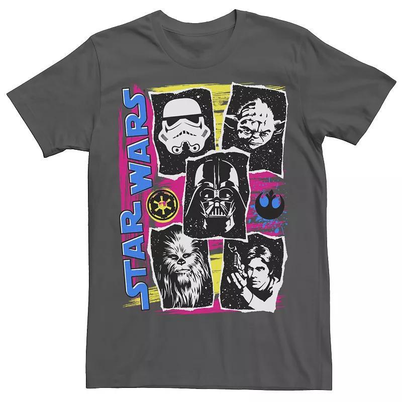 Mens Star Wars Characters Colorpop Collage Graphic Tee Athletic Grey Product Image