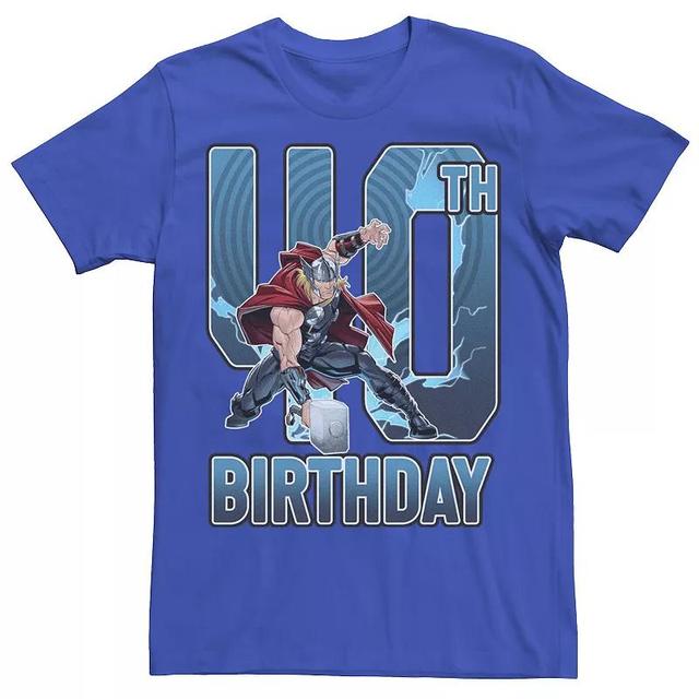 Mens Marvel Thor Hammer 40th Birthday Graphic Tee Product Image