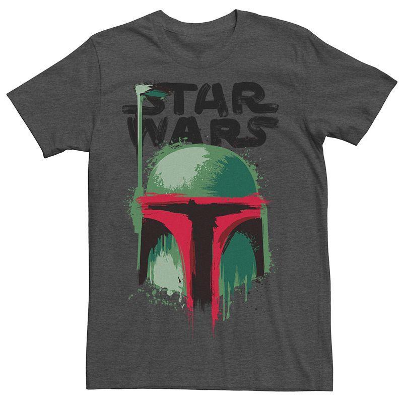 Mens Star Wars Boba Fett Brush Painted Tee Grey Heather Product Image