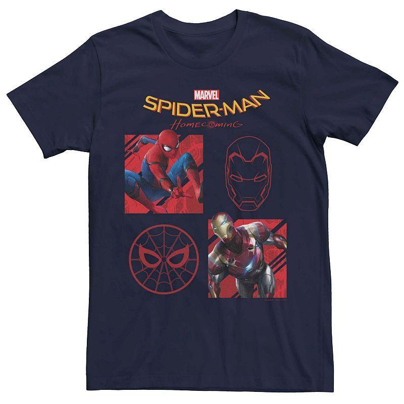 Mens Marvel Spider-Man Short Sleeve Graphic Tee Blue Product Image