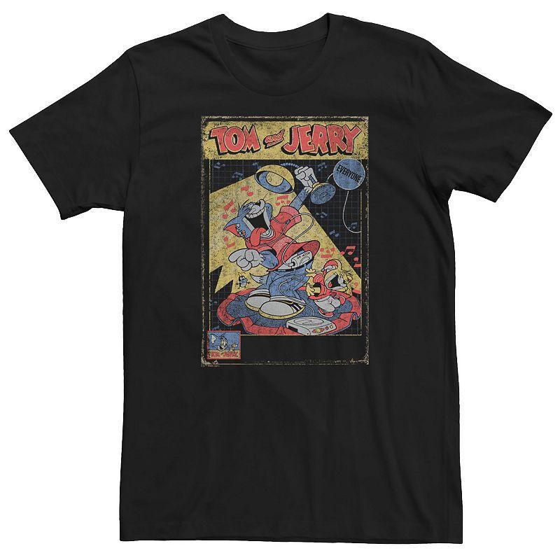 Big & Tall Tom And Jerry Everyone Retro Cartoon VHS Box Tee, Mens Product Image