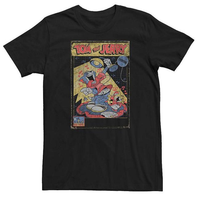 Big & Tall Tom And Jerry Everyone Retro Cartoon VHS Box Tee, Mens Product Image