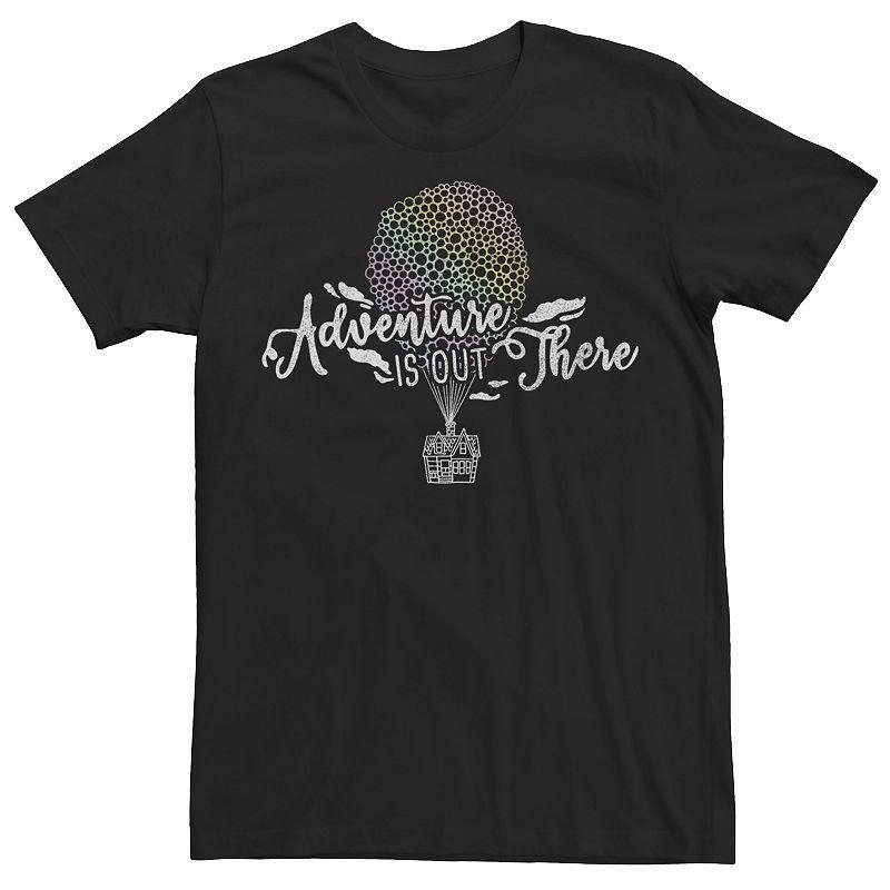 Big & Tall Disney / Pixar Up Adventure Is Out There Outline Tee, Mens Black Product Image