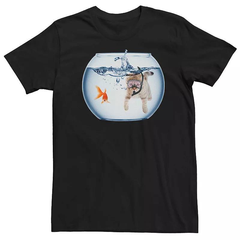 Mens Cat Fishbowl Swim Graphic Tee Product Image