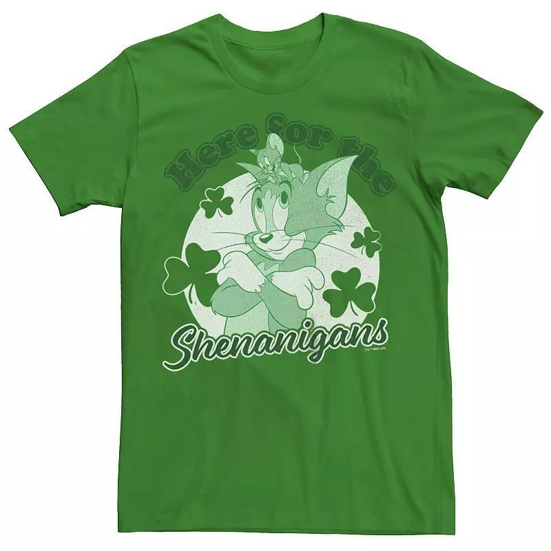 Mens Tom And Jerry Here For The Shenanigans St. Patricks Day Tee Product Image