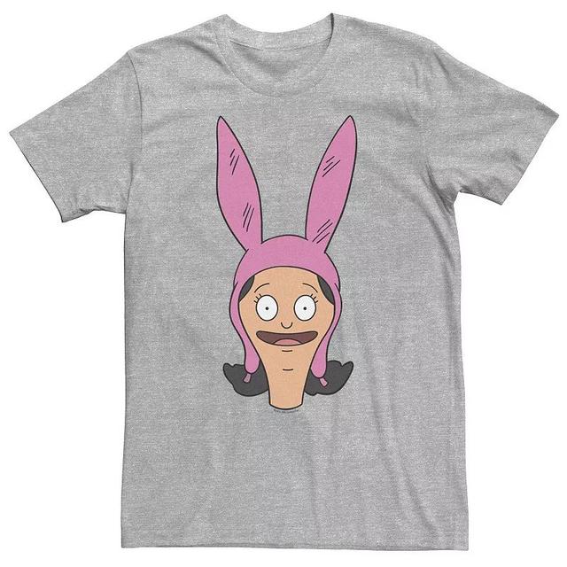 Big & Tall Bobs Burgers Louise Happy Big Face Tee, Mens Athletic Grey Product Image