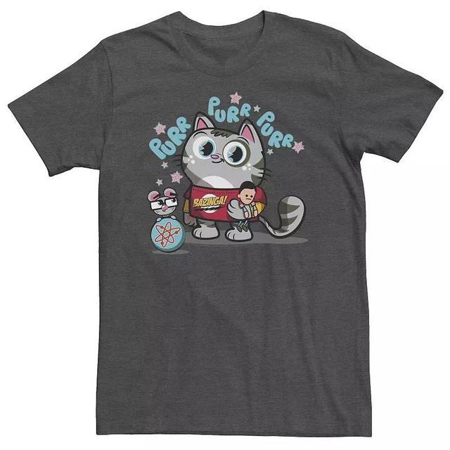 Big & Tall The Big Bang Theory Purr Purr Purr Tee, Mens Grey Heather Product Image