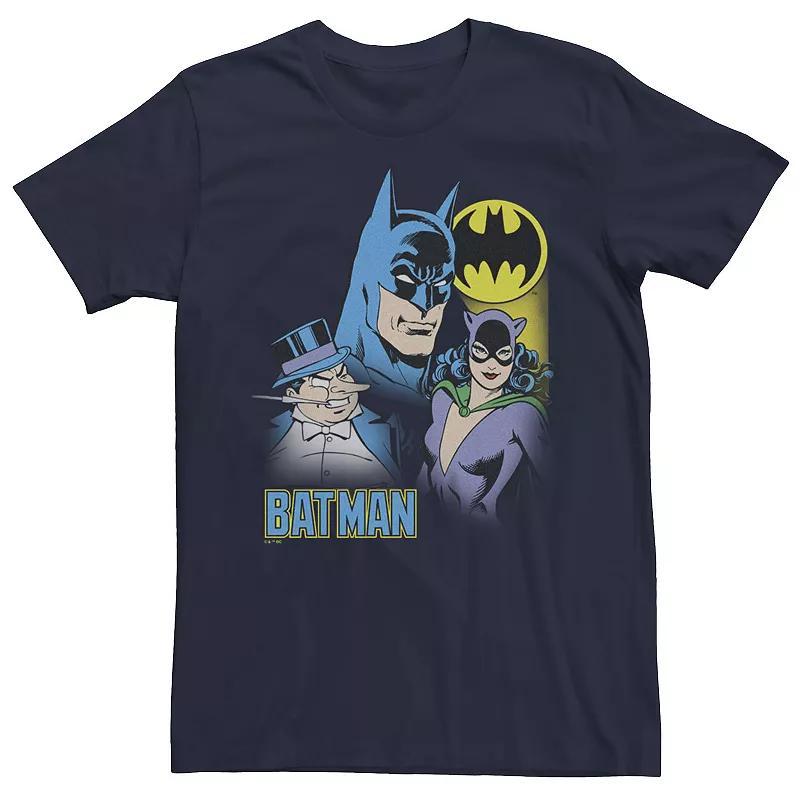 Mens Batman Vintage Villains Graphic Tee Blue Product Image